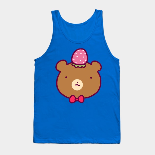 Strawberry Bear Face Tank Top by saradaboru